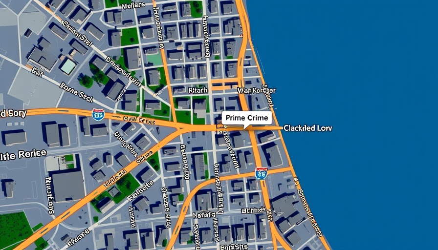 Map showing gun violence incident near Chicago.