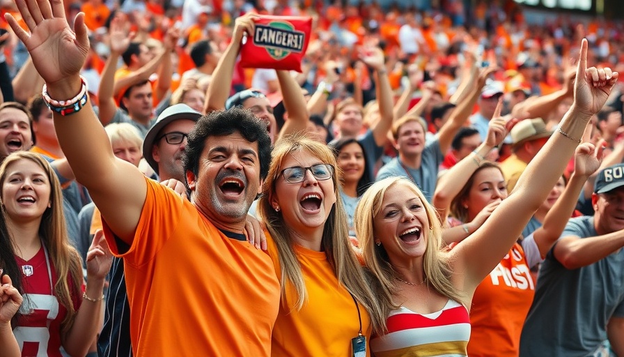 College football fans passionately cheering, illustrating college football scores excitement.