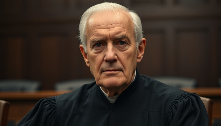 Distinguished elderly man in courtroom, emphasizing right to counsel.
