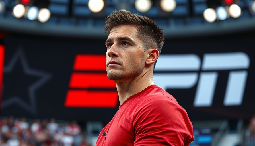 NFL news: Athlete in ESPN broadcast setting.