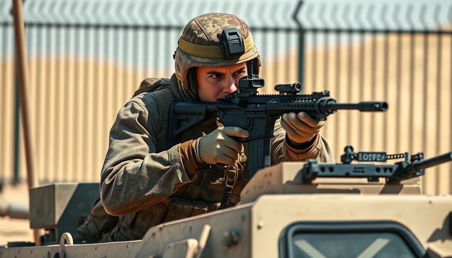 Israeli troops open fire ceasefire Gaza with soldier aiming from armored vehicle.