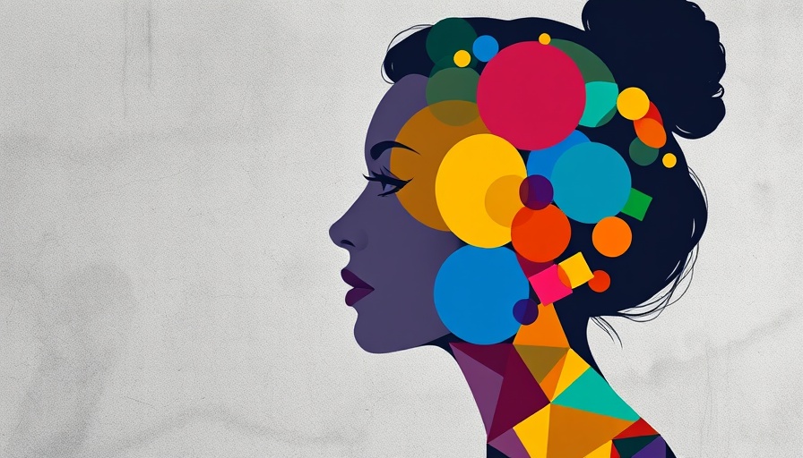 Silhouette of a woman filled with colorful geometric shapes, symbolizing human design and personal growth.