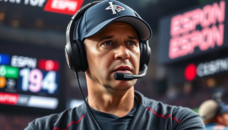 Focused NFL coach discussing team strategy; NFL news.