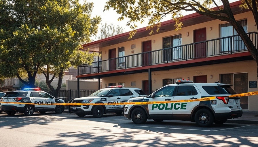 San Antonio police news: vehicles outside a motel with caution tape.