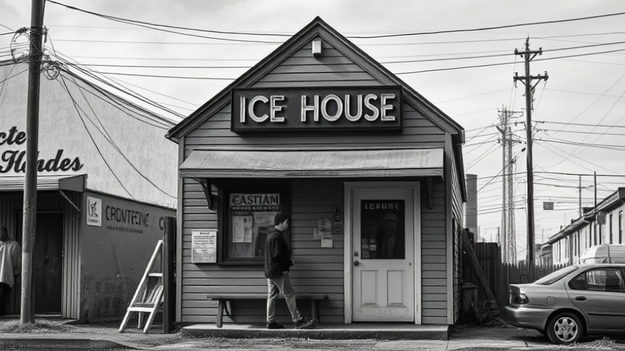 Historic San Antonio ice house, vintage business setting.