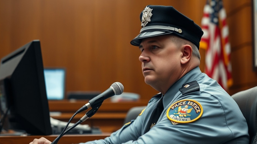 San Antonio police officer testifying in courtroom setting.