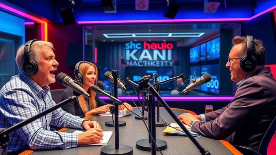 Viral Sports Moments featuring radio hosts in animated studio discussion.