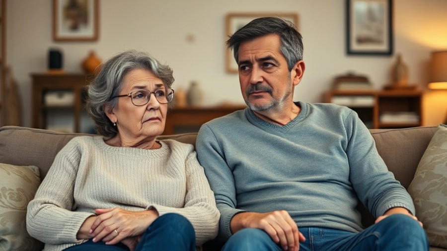 Concerned couple reflecting on health care subsidies expiration in cozy living room.