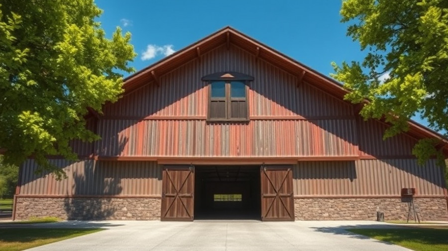 Craig Biggio ranch for sale - rustic barn with trees and clear sky