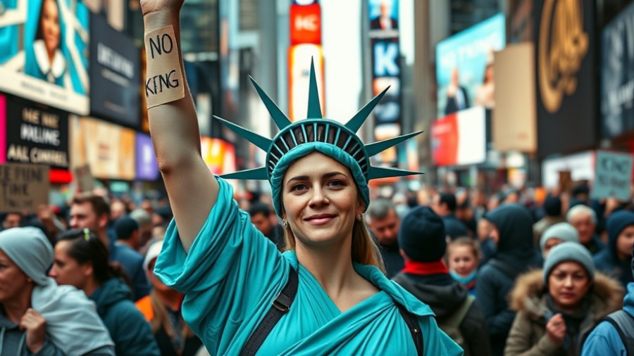 Protest with 'No Kings' message in Times Square.
