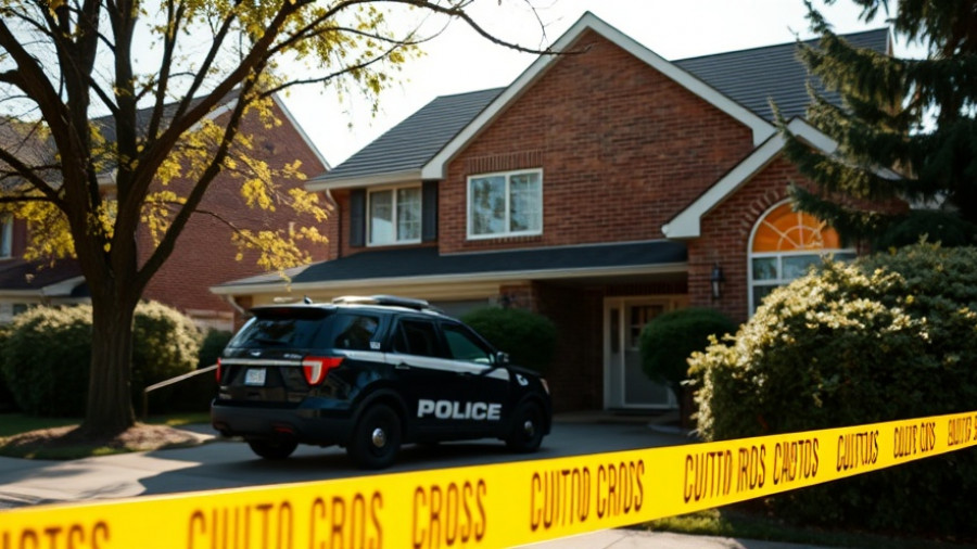 Police investigation scene outside brick house in Spring.