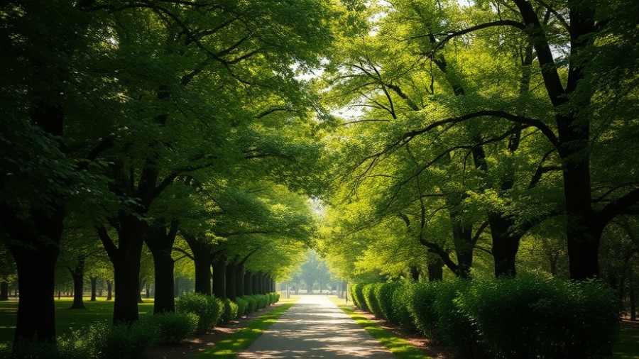 Serene tree-lined path in Austin, reflecting local nature.
