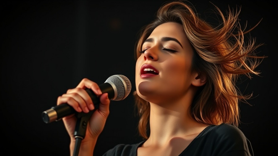 Female singer performing at Austin City Limits Festival 2025, expressive and passionate.