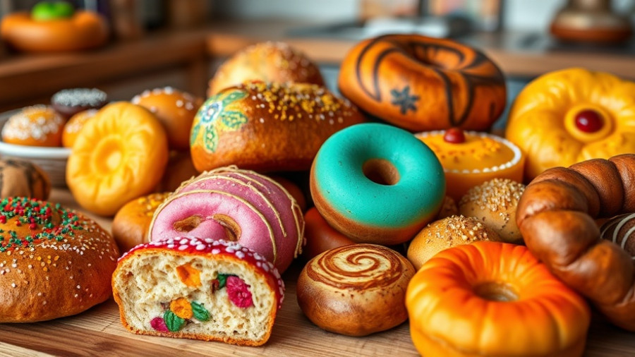 Assorted Mexican pastries highlighting San Antonio cultural events.