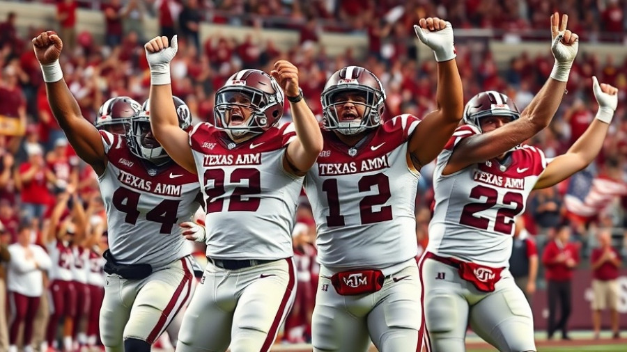 Texas A&M vs Arkansas highlights, players celebrating on field.