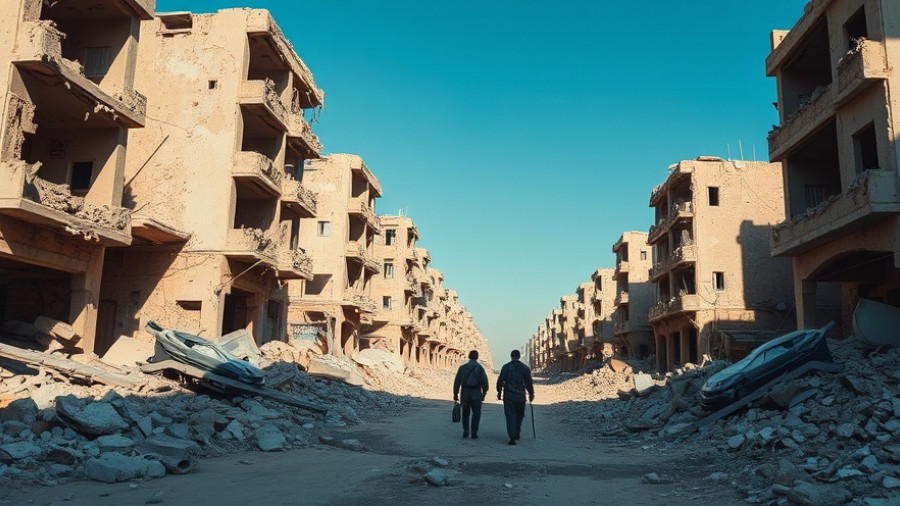 War-torn street during Israel Hamas ceasefire violation