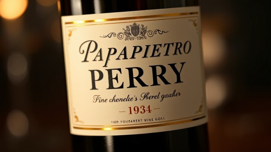 Papapietro Perry Pinot Noir elegant wine bottle label close-up.