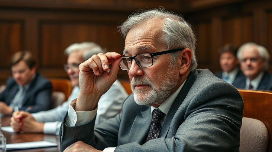 Older man in formal meeting adjusting glasses, US military news.