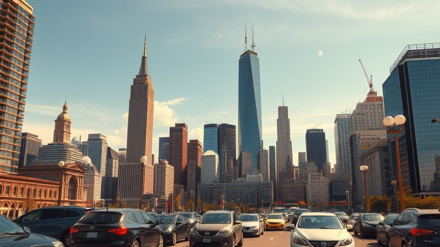 Nate Paul's real estate empire skyline with modern skyscrapers.