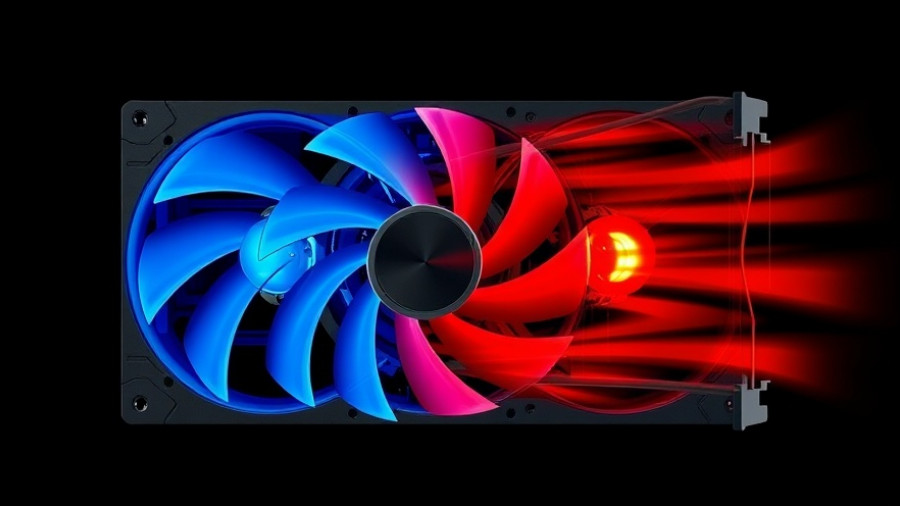 Advanced cooling technology illustration showcasing airflow dynamics