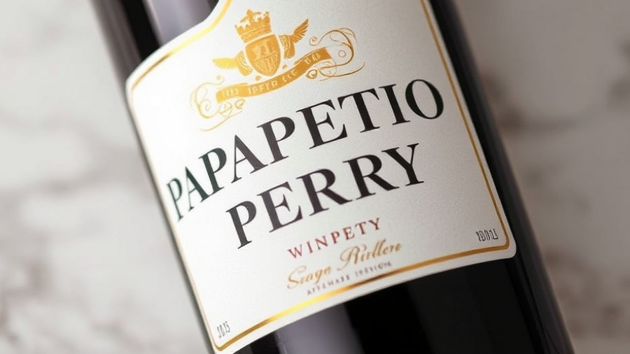 Papapietro Perry wines luxurious label close-up.