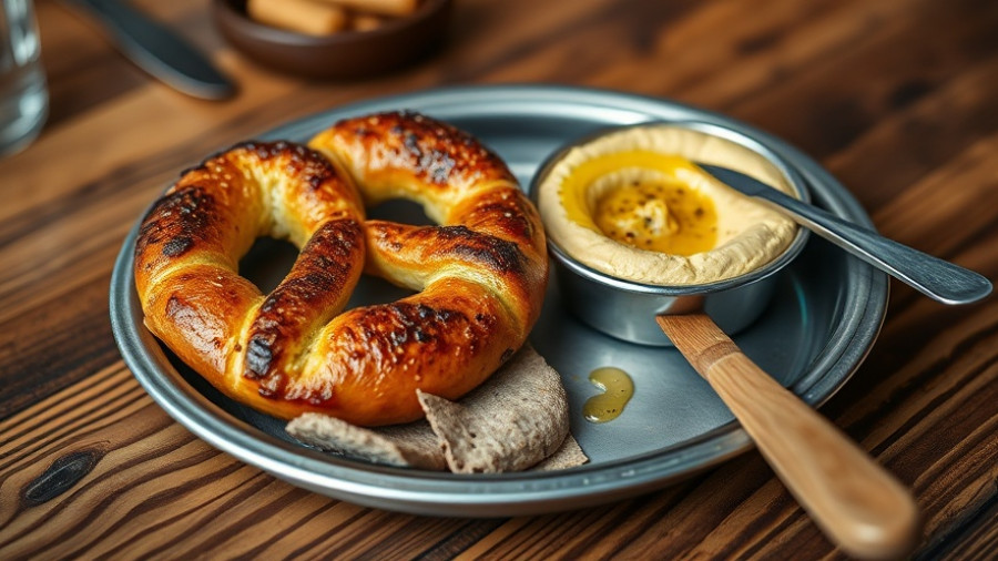 Otto’s Ice House San Antonio gourmet pretzel and hummus dish.