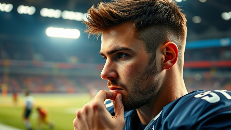 NFL news: focused football player analyzing game.