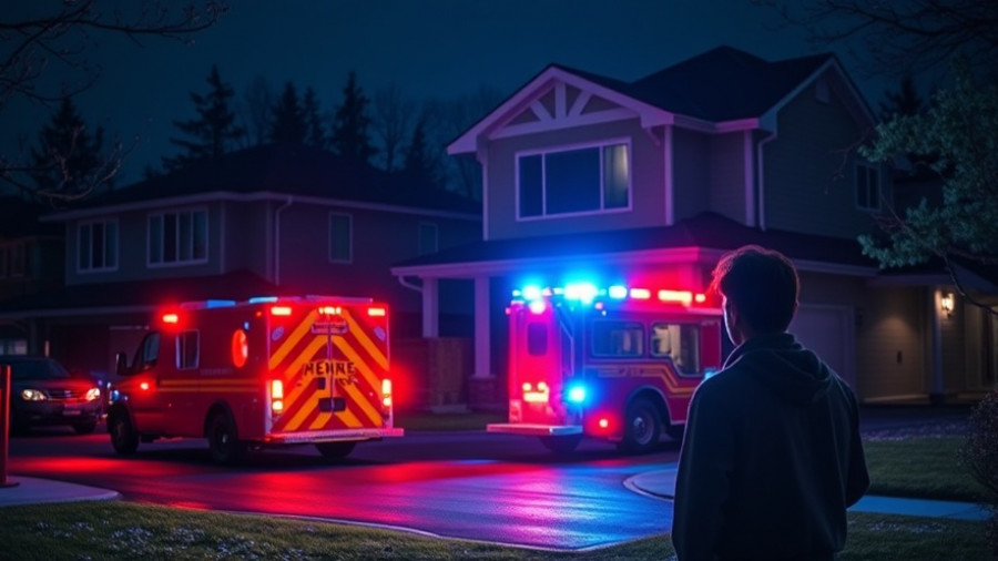 Emergency response scene illustrating garage fire safety in San Antonio neighborhood.