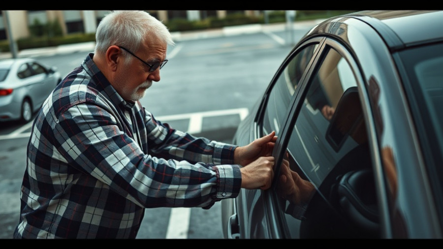 Surveillance image of a man in a plaid shirt involved in a car incident, related to San Antonio crime reports.