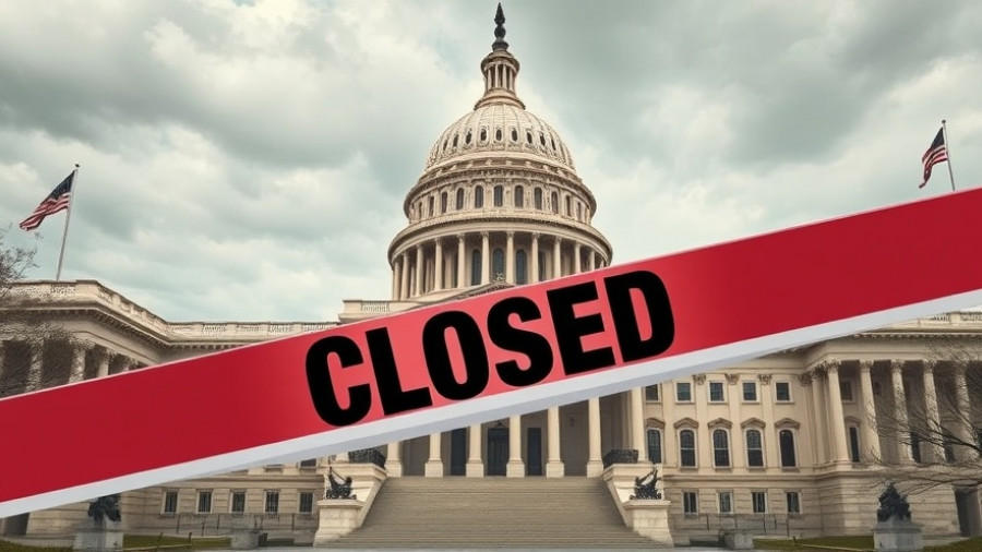 Illustration of US government shutdown.