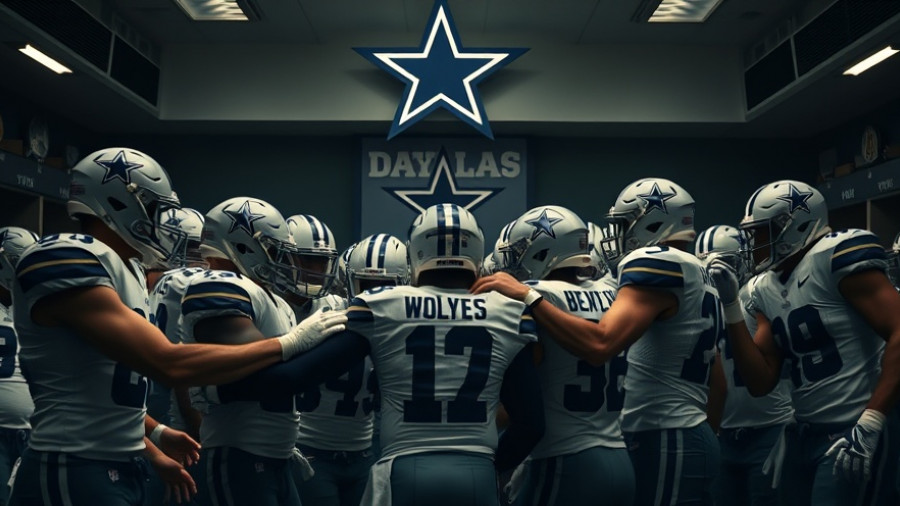 Dallas Cowboys Team Dynamics in a pre-game huddle scene.