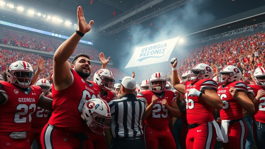 Georgia Bulldogs vs Auburn Tigers 2025 game celebration.