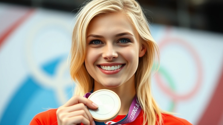 Young female athlete holds silver medal proudly, Save Women's Sports case.