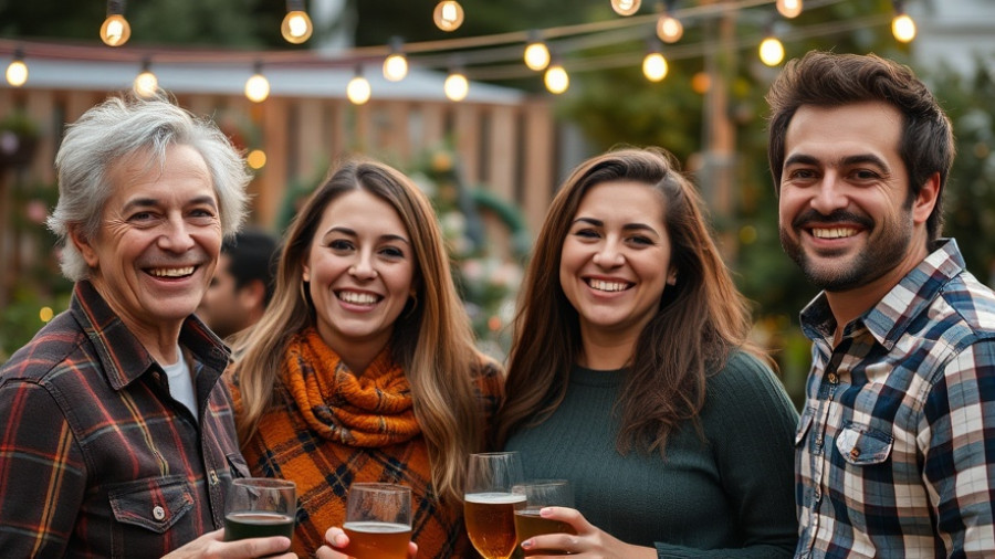 Austin Mental Health Fundraiser attendees smiling at outdoor event.