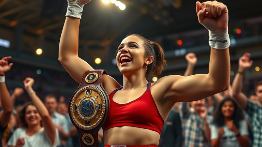 Victorious female boxer celebrating in the arena, Austin Film Festival 2025