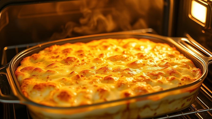 Spaghetti Squash Au Gratin fresh from the oven, golden brown.