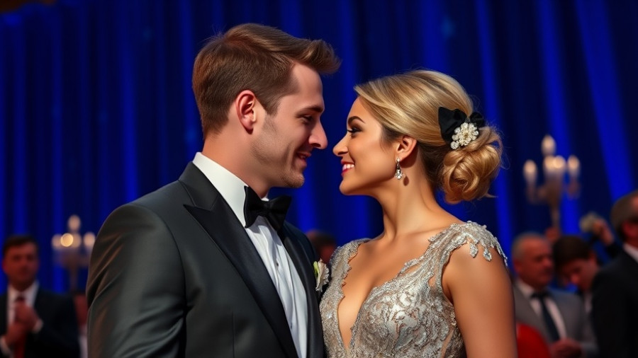 Elegantly dressed couple sharing a moment, highlighting book compatibility.