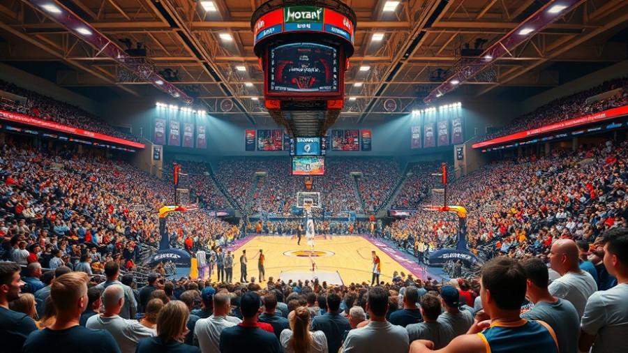 San Antonio sports arena during a basketball game with fans.