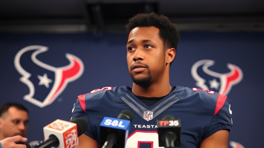 Houston Texans player speaks at media press conference.