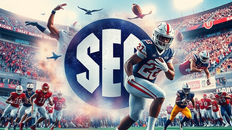 SEC Week 8 Football Highlights collage showing dynamic game moments.