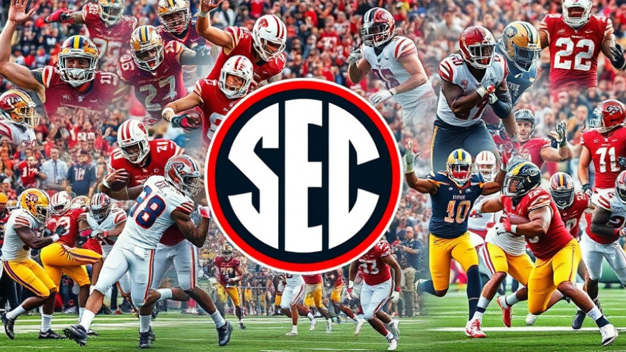 Dynamic collage of Week 8 SEC football action highlights.