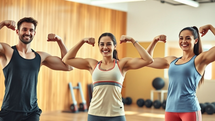 Austin fitness studio enthusiasts flexing and smiling
