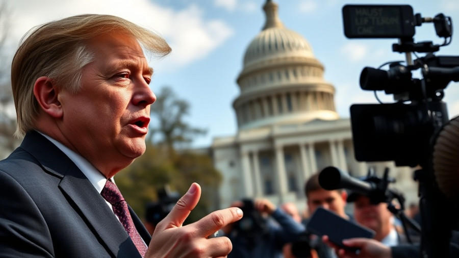 Confident speaker addressing media on current events USA.