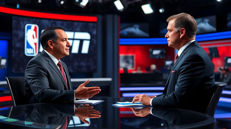 Sports analyst discussing NBA gambling investigation on ESPN.