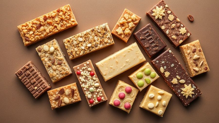 Assorted snack bars illustrating sugar alcohols and gut health.