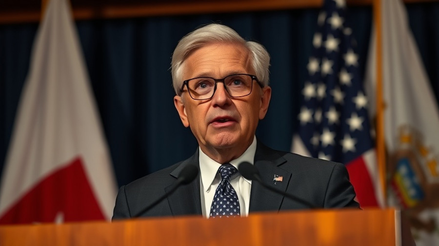 Texas politics news: Politician speaking at a podium before Texas flag.