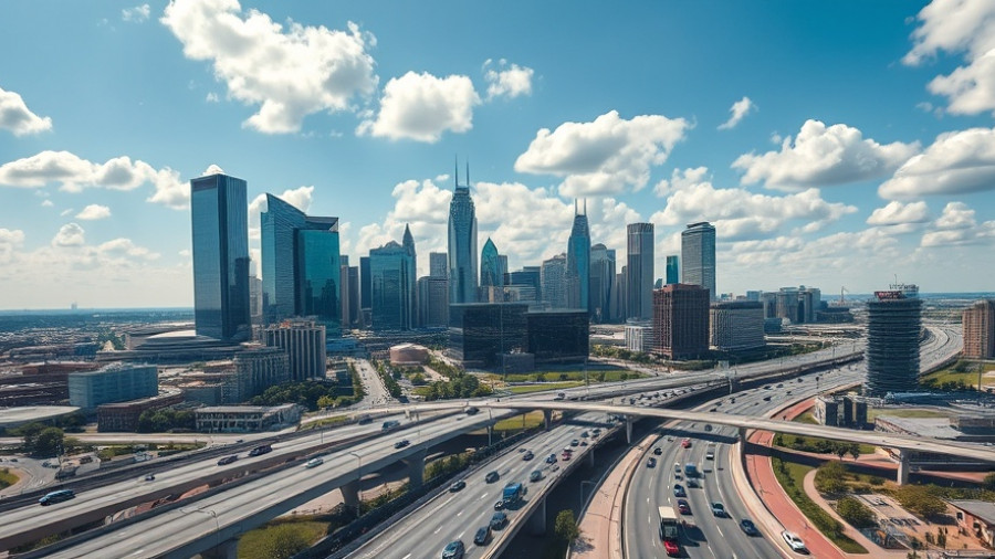 Aerial view of Dallas skyline and highways, illustrating the Dallas real estate market.