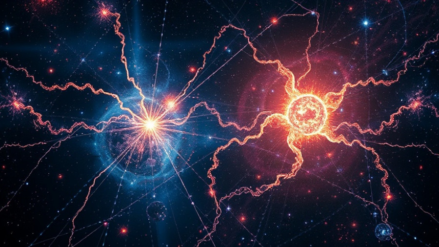 Intricate cosmic web illustrating dark matter detection.