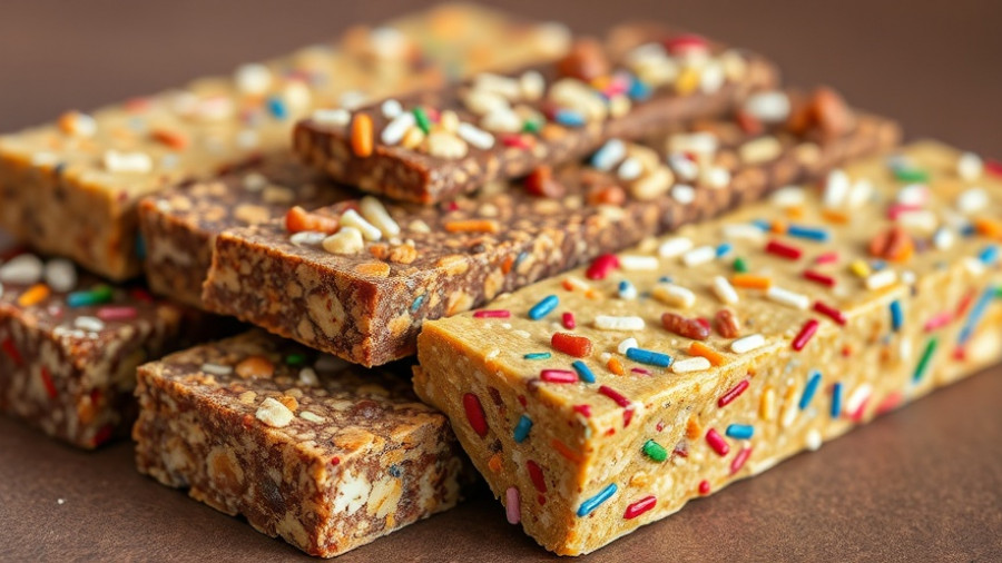 Colorful protein bars for improving gut health