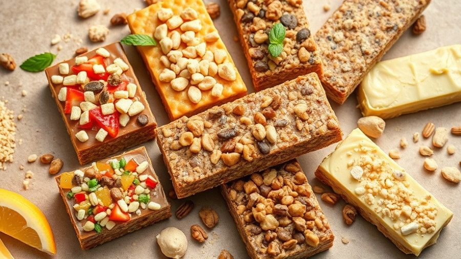 Variety of protein bars illustrating sugar alcohols and digestive health.